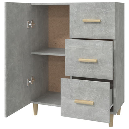Dressoir 69,5X34X90 Cm Bewerkt Hout Betongrijs