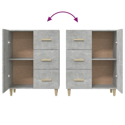 Dressoir 69,5X34X90 Cm Bewerkt Hout Betongrijs