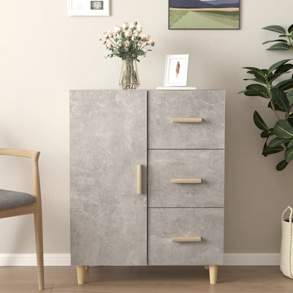 Dressoir 69,5X34X90 Cm Bewerkt Hout Betongrijs