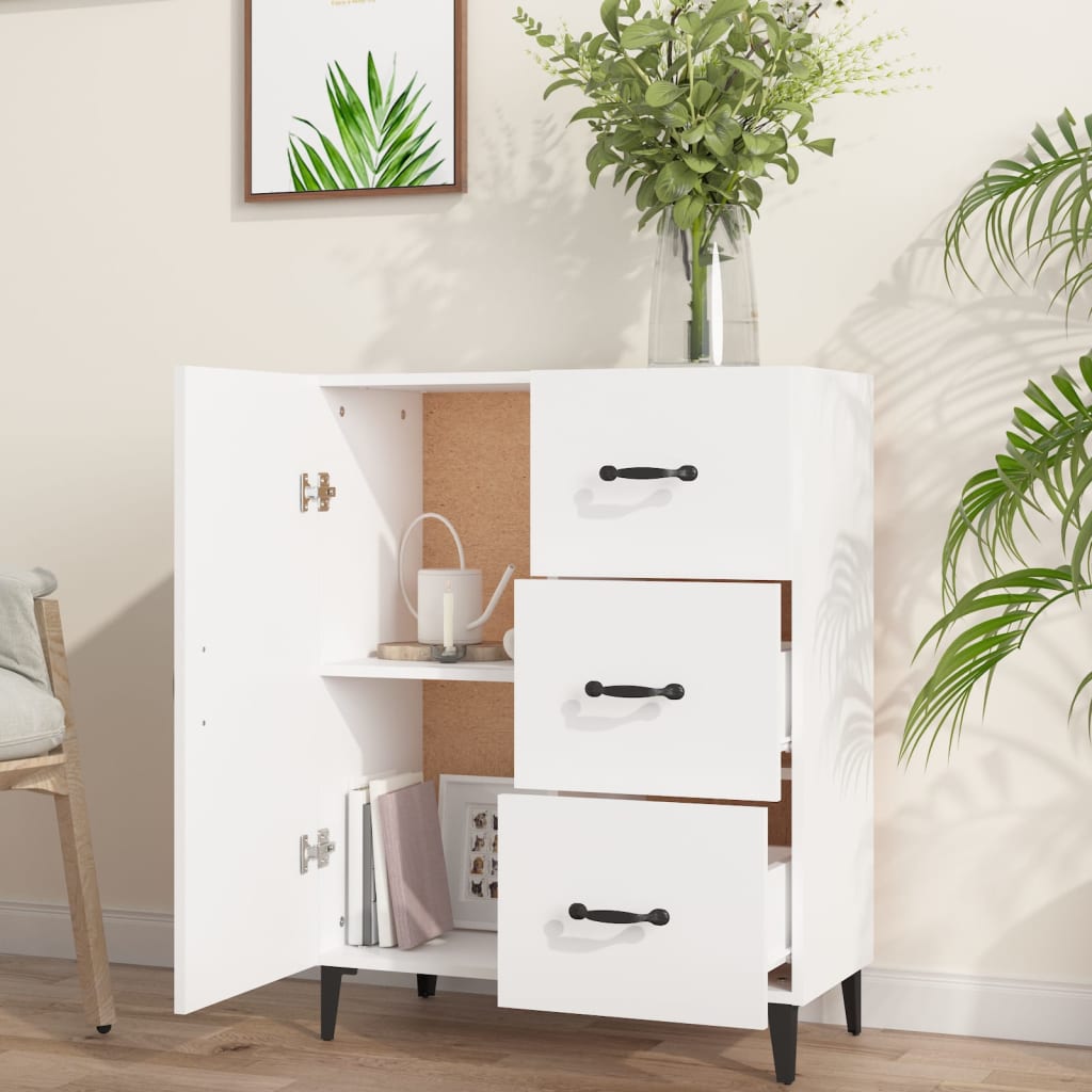 Dressoir 69,5X34X90 Cm Bewerkt Hout Wit