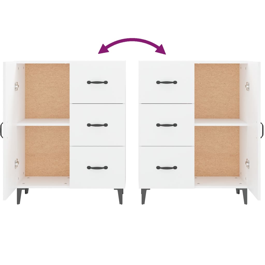 Dressoir 69,5X34X90 Cm Bewerkt Hout Wit