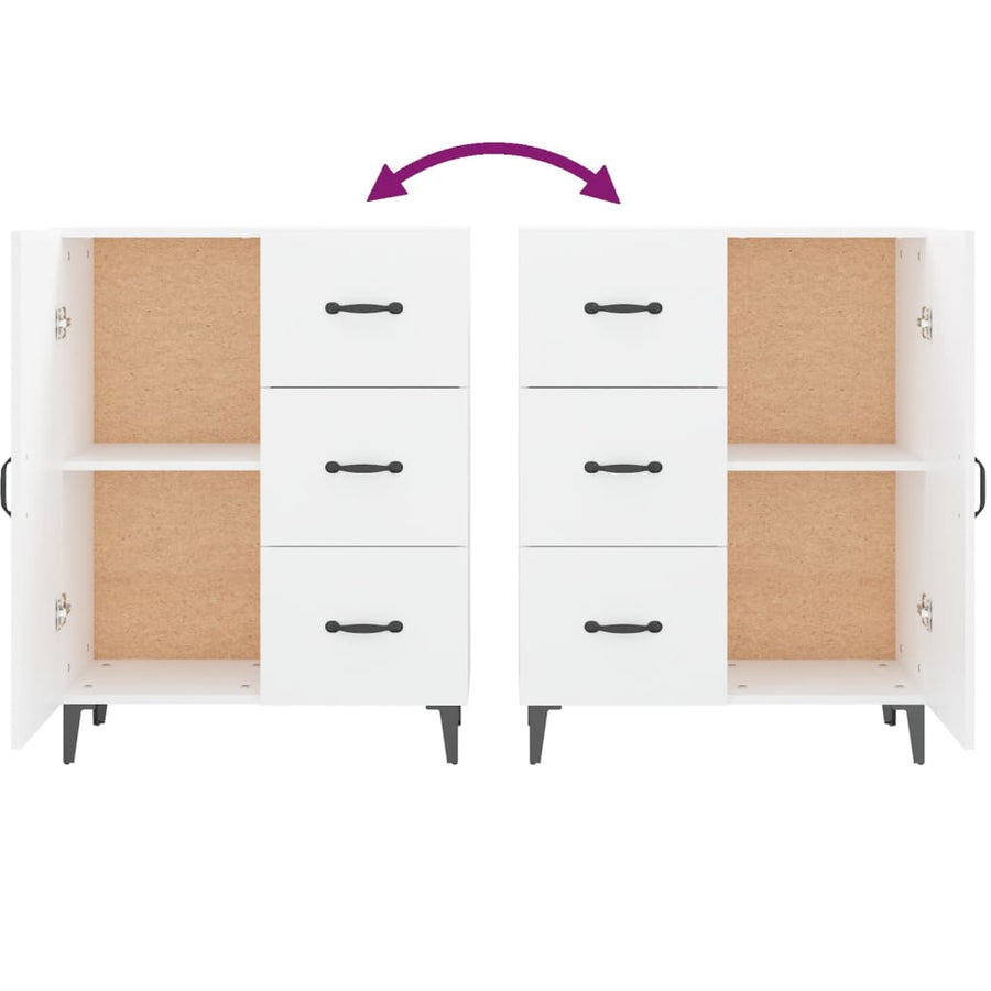 Dressoir 69,5X34X90 Cm Bewerkt Hout Wit