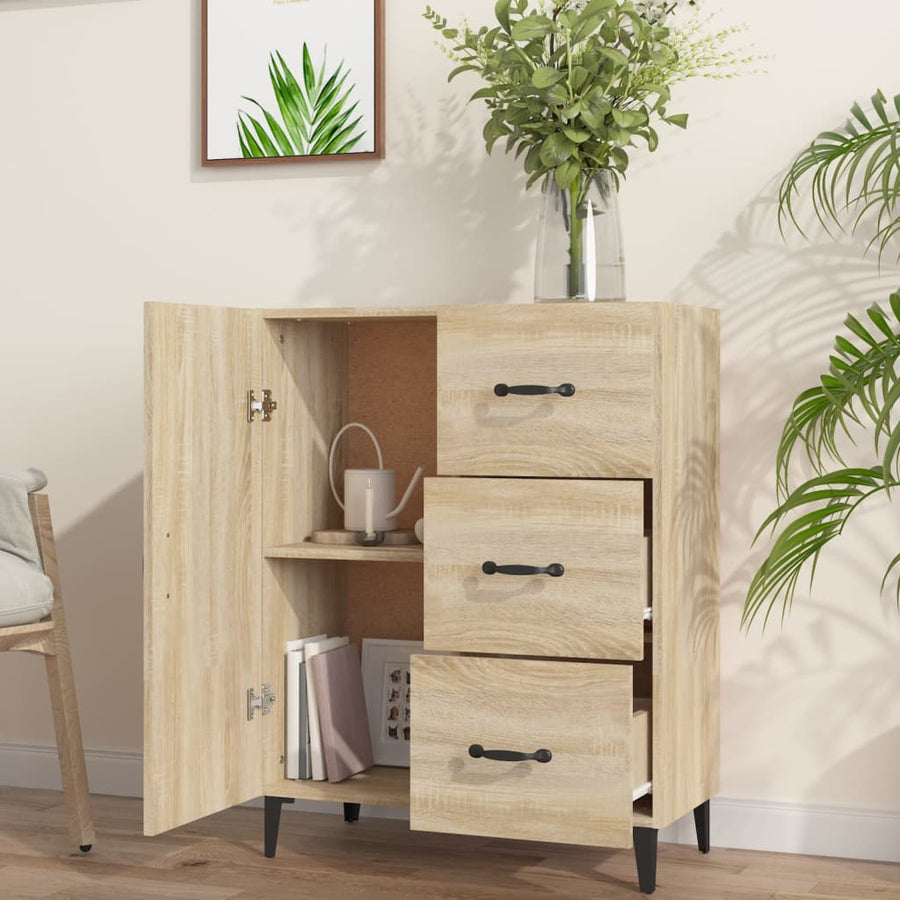 Dressoir 69,5X34X90 Cm Bewerkt Hout Sonoma Eikenkleurig