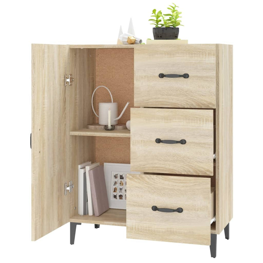 Dressoir 69,5X34X90 Cm Bewerkt Hout Sonoma Eikenkleurig