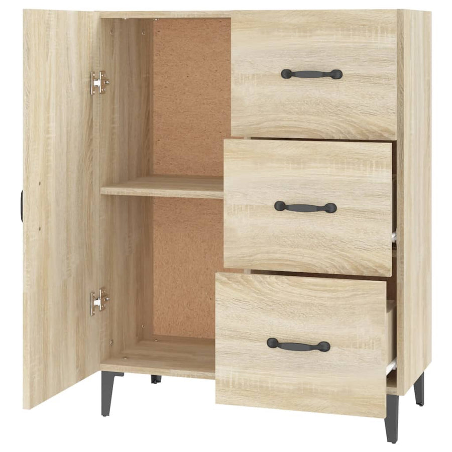 Dressoir 69,5X34X90 Cm Bewerkt Hout Sonoma Eikenkleurig