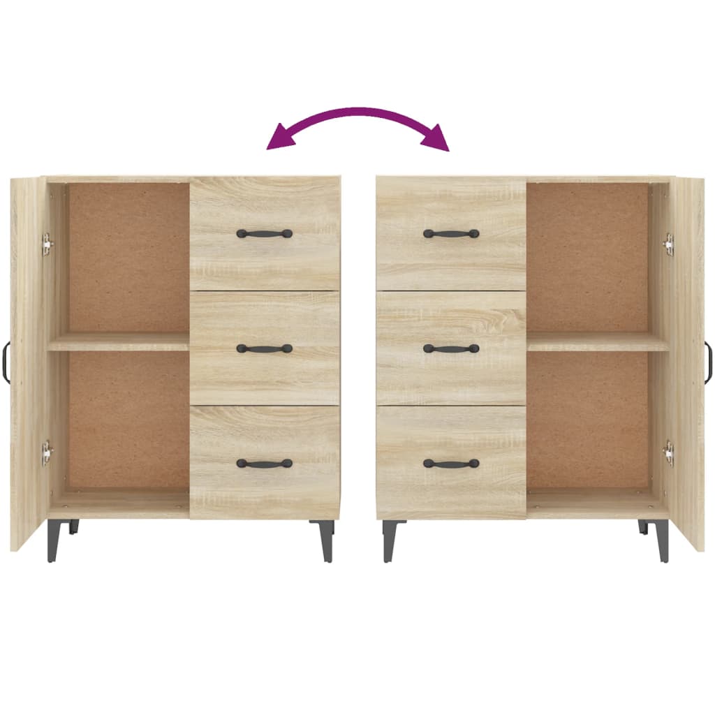 Dressoir 69,5X34X90 Cm Bewerkt Hout Sonoma Eikenkleurig
