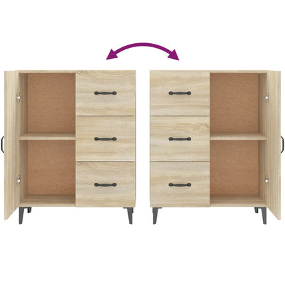Dressoir 69,5X34X90 Cm Bewerkt Hout Sonoma Eikenkleurig