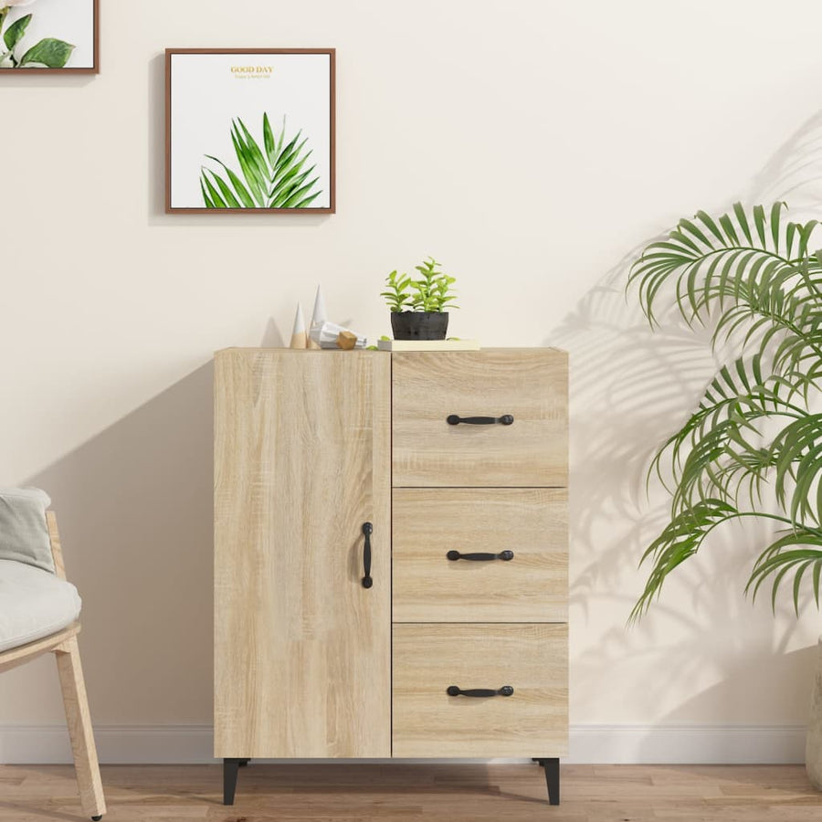 Dressoir 69,5X34X90 Cm Bewerkt Hout Sonoma Eikenkleurig