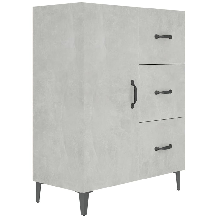 Dressoir 69,5X34X90 Cm Bewerkt Hout Betongrijs