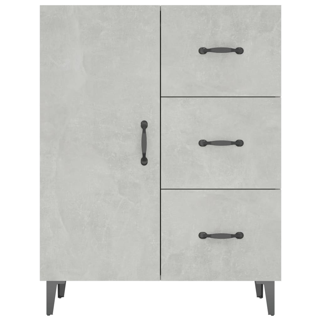 Dressoir 69,5X34X90 Cm Bewerkt Hout Betongrijs