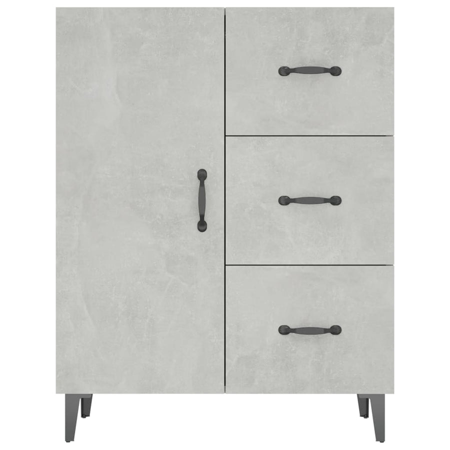 Dressoir 69,5X34X90 Cm Bewerkt Hout Betongrijs