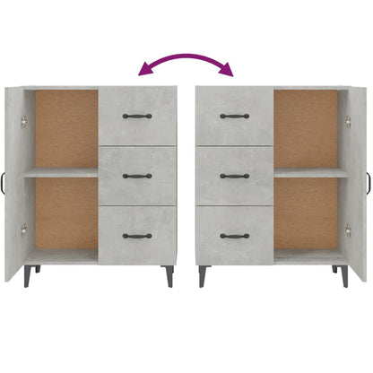 Dressoir 69,5X34X90 Cm Bewerkt Hout Betongrijs