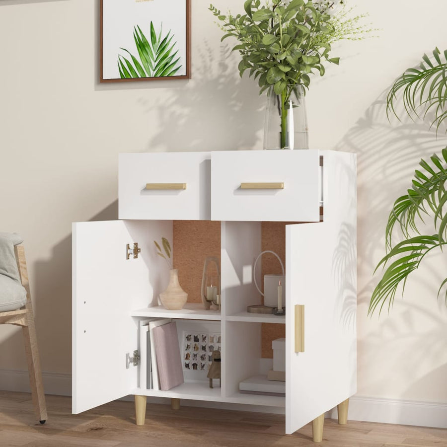 Dressoir 69,5X34X89 Cm Bewerkt Hout Wit
