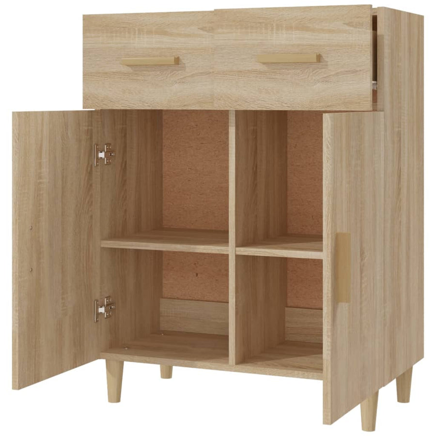 Dressoir 69,5X34X89 Cm Bewerkt Hout Kleurig Sonoma eiken