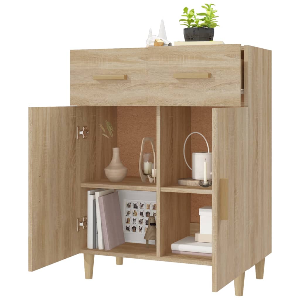 Dressoir 69,5X34X89 Cm Bewerkt Hout Kleurig Sonoma eiken