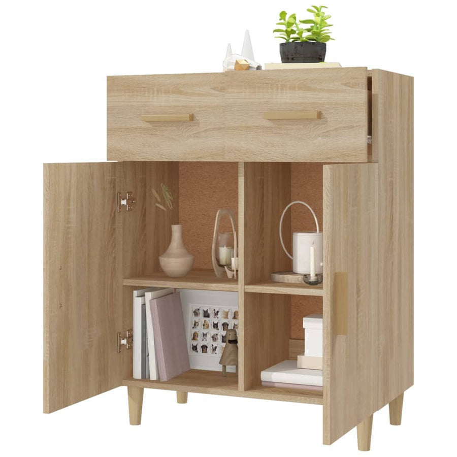 Dressoir 69,5X34X89 Cm Bewerkt Hout Kleurig Sonoma eiken