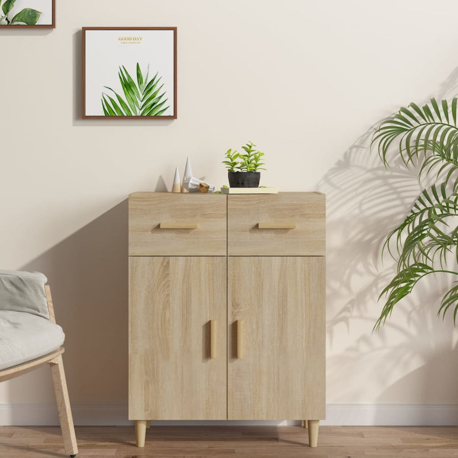 Dressoir 69,5X34X89 Cm Bewerkt Hout Kleurig Sonoma eiken