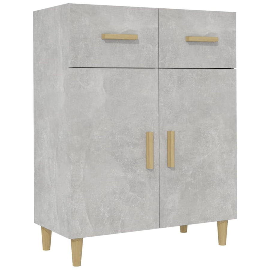 Dressoir 69,5X34X89 Cm Bewerkt Hout Betongrijs
