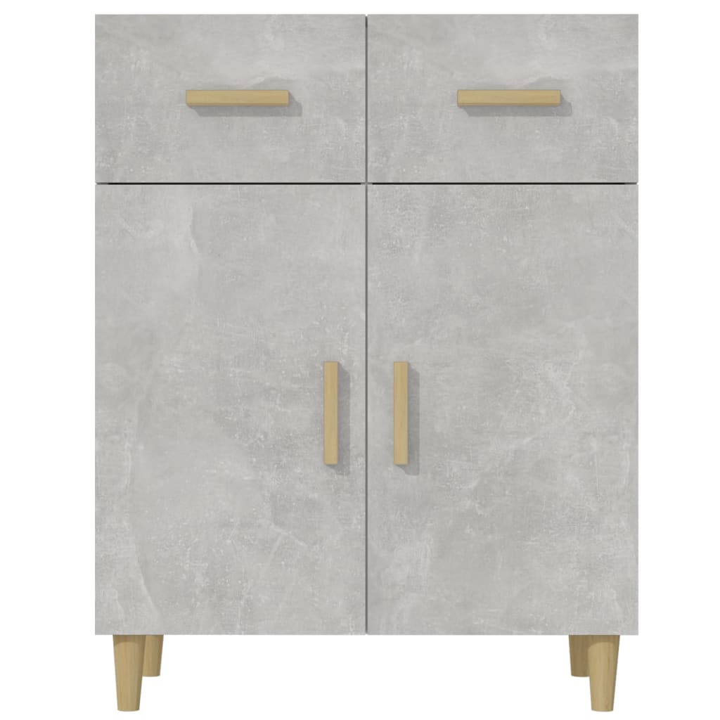 Dressoir 69,5X34X89 Cm Bewerkt Hout Betongrijs