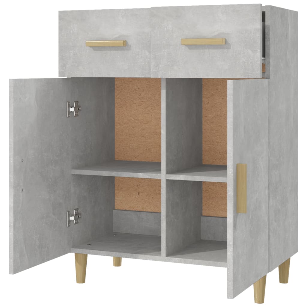 Dressoir 69,5X34X89 Cm Bewerkt Hout Betongrijs