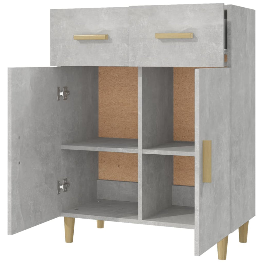 Dressoir 69,5X34X89 Cm Bewerkt Hout Betongrijs