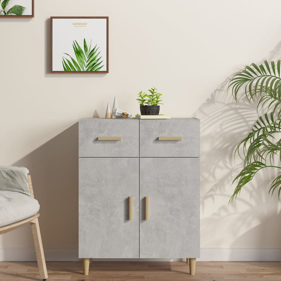 Dressoir 69,5X34X89 Cm Bewerkt Hout Betongrijs