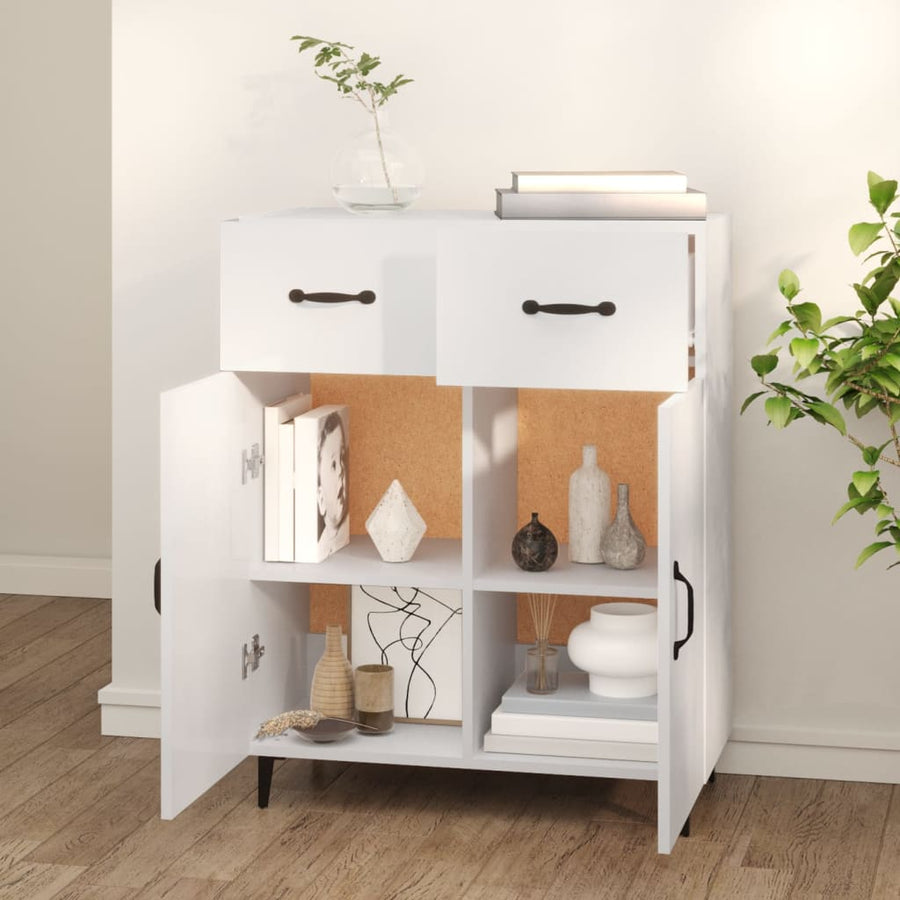 Dressoir 69,5X34X90 Cm Bewerkt Hout Wit