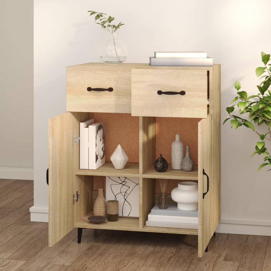 Dressoir 69,5X34X90 Cm Bewerkt Hout Sonoma Eikenkleurig