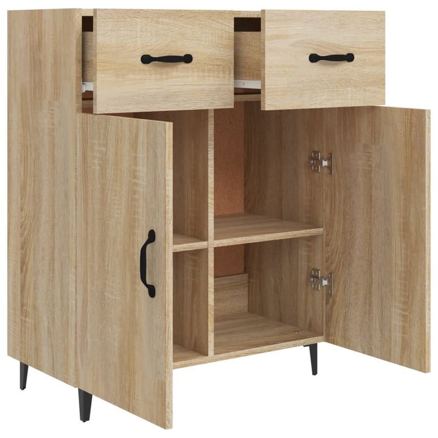 Dressoir 69,5X34X90 Cm Bewerkt Hout Sonoma Eikenkleurig