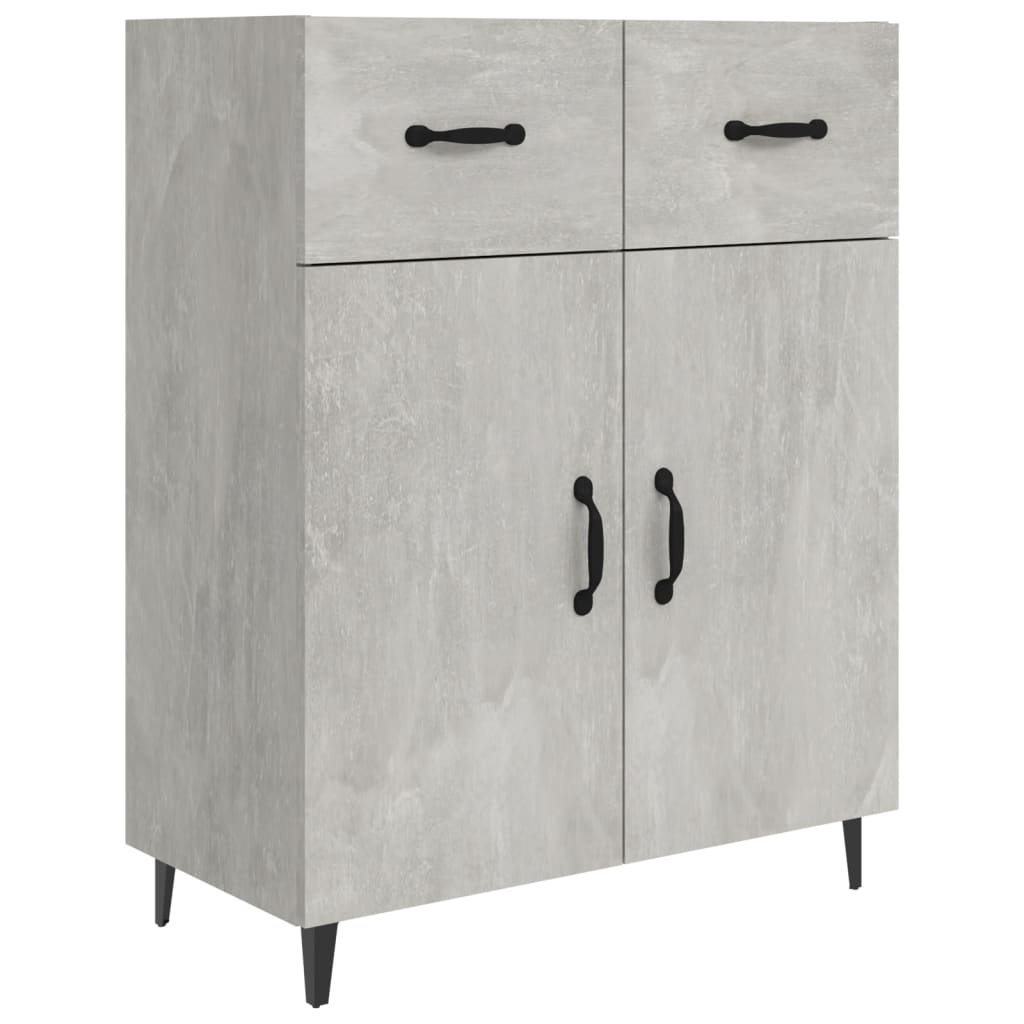 Dressoir 69,5X34X90 Cm Bewerkt Hout Betongrijs