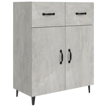 Dressoir 69,5X34X90 Cm Bewerkt Hout Betongrijs