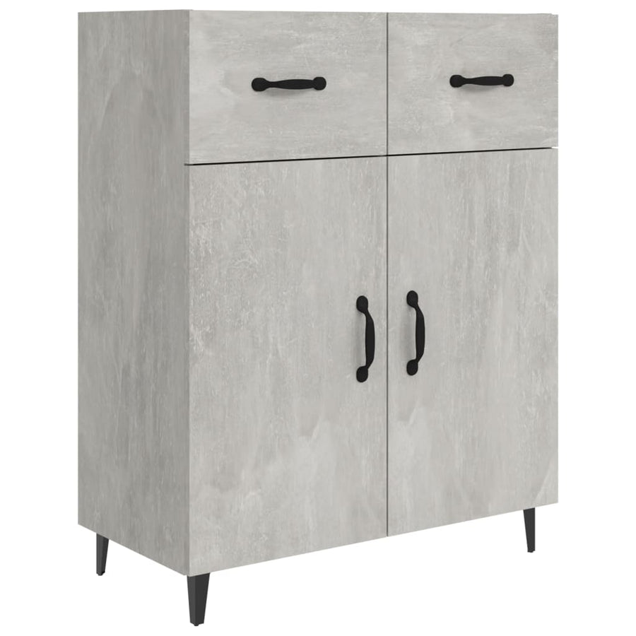Dressoir 69,5X34X90 Cm Bewerkt Hout Betongrijs