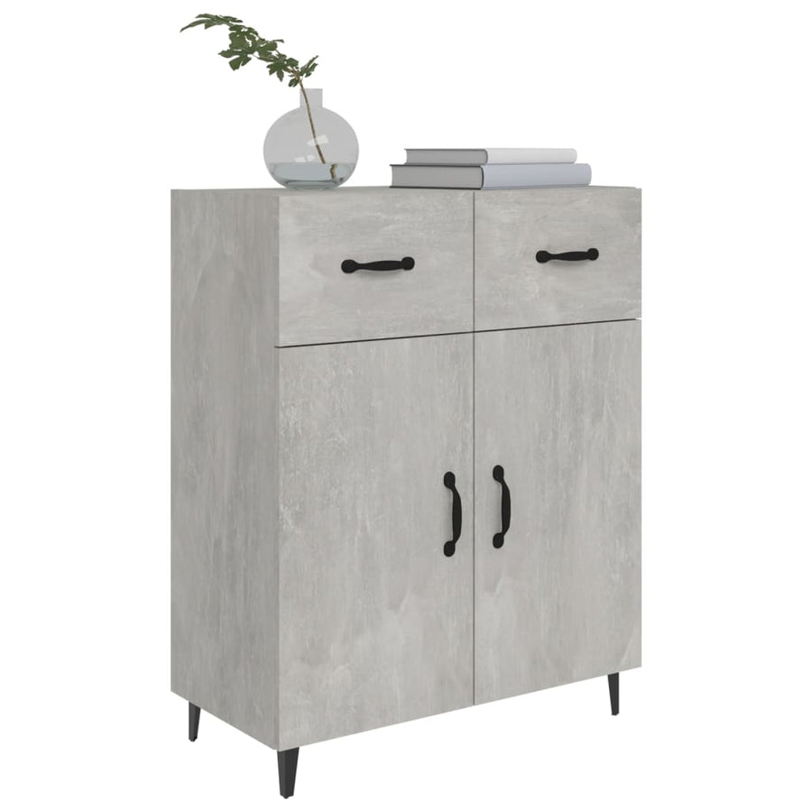 Dressoir 69,5X34X90 Cm Bewerkt Hout Betongrijs