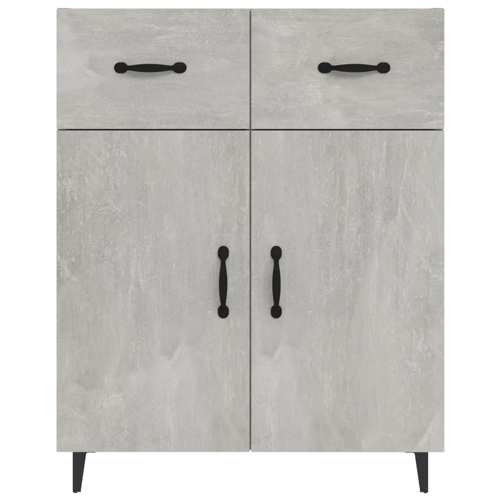 Dressoir 69,5X34X90 Cm Bewerkt Hout Betongrijs