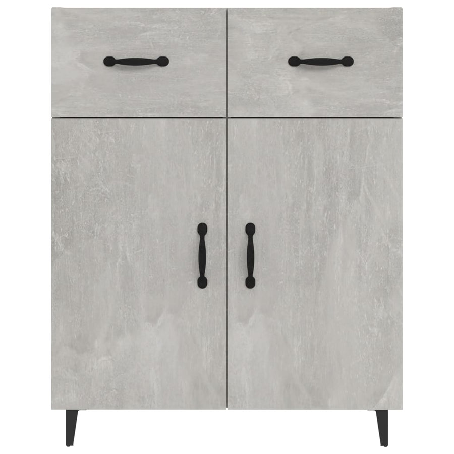 Dressoir 69,5X34X90 Cm Bewerkt Hout Betongrijs