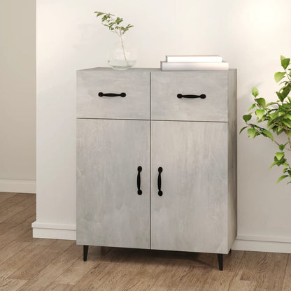 Dressoir 69,5X34X90 Cm Bewerkt Hout Betongrijs