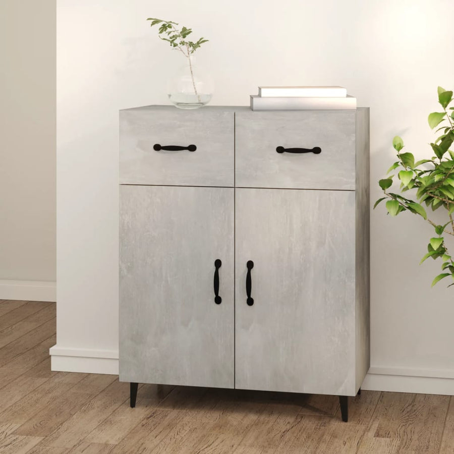 Dressoir 69,5X34X90 Cm Bewerkt Hout Betongrijs