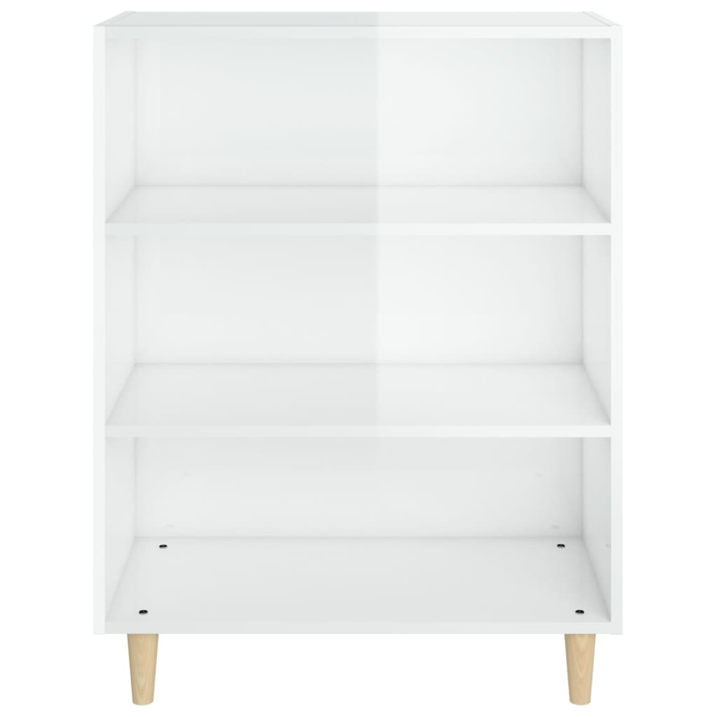 Dressoir 69,5X32,5X90 Cm Bewerkt Hout Hoogglans wit