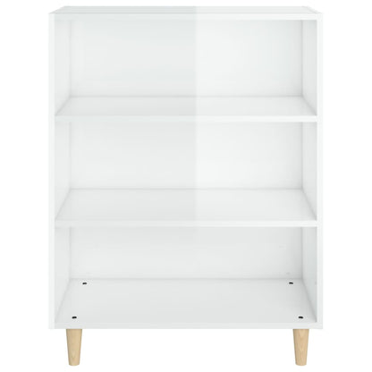 Dressoir 69,5X32,5X90 Cm Bewerkt Hout Hoogglans wit
