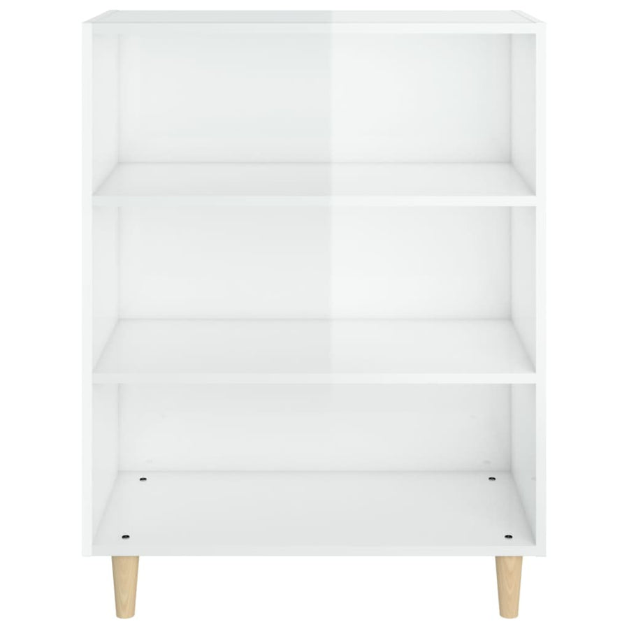 Dressoir 69,5X32,5X90 Cm Bewerkt Hout Hoogglans wit