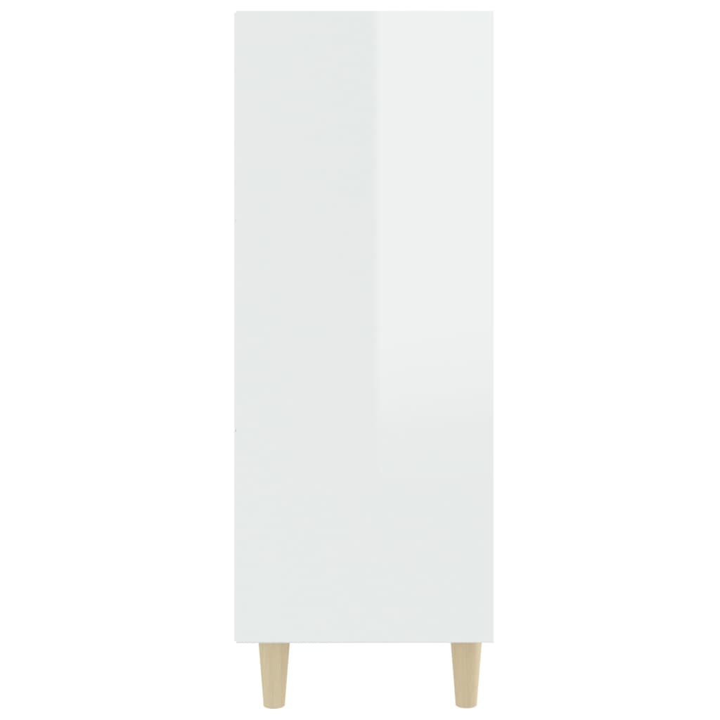 Dressoir 69,5X32,5X90 Cm Bewerkt Hout Hoogglans wit