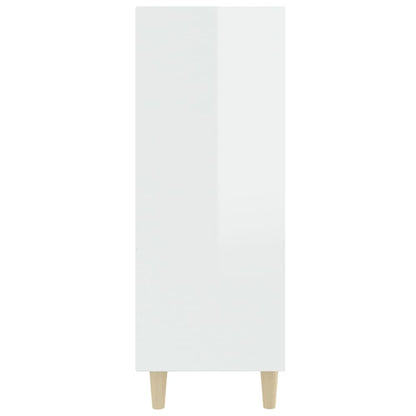 Dressoir 69,5X32,5X90 Cm Bewerkt Hout Hoogglans wit