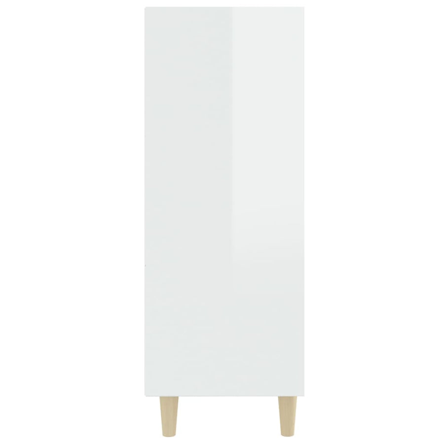 Dressoir 69,5X32,5X90 Cm Bewerkt Hout Hoogglans wit