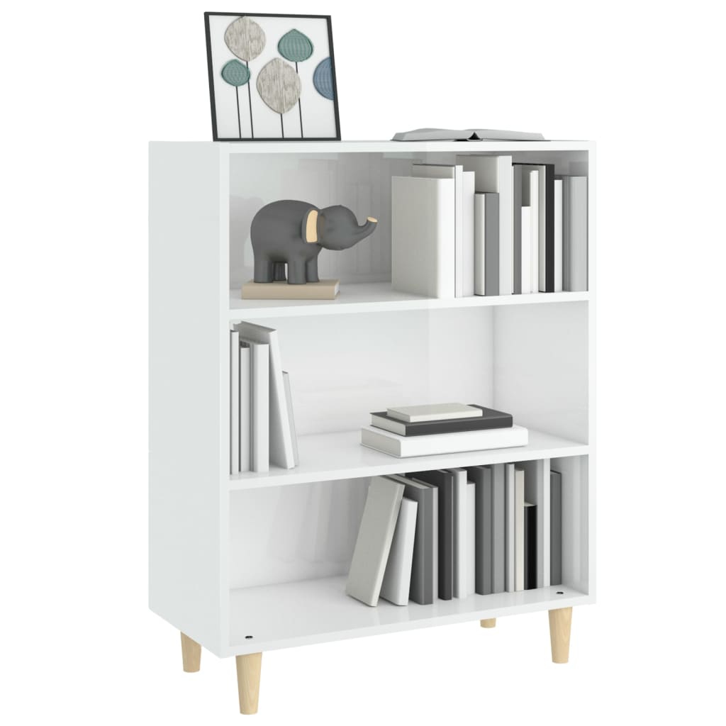 Dressoir 69,5X32,5X90 Cm Bewerkt Hout Hoogglans wit