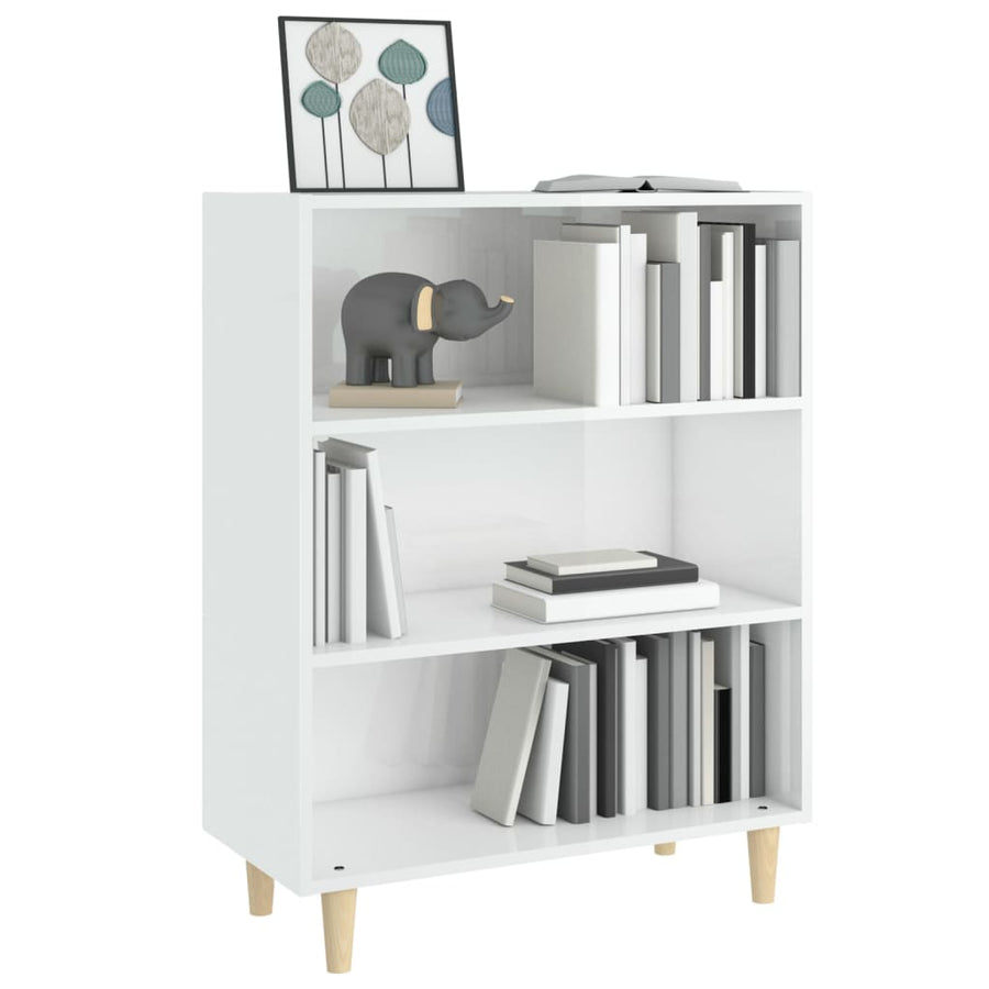 Dressoir 69,5X32,5X90 Cm Bewerkt Hout Hoogglans wit