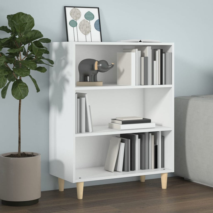 Dressoir 69,5X32,5X90 Cm Bewerkt Hout Hoogglans wit