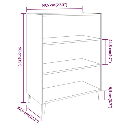Dressoir 69,5X32,5X90 Cm Bewerkt Hout Kleurig Sonoma eiken