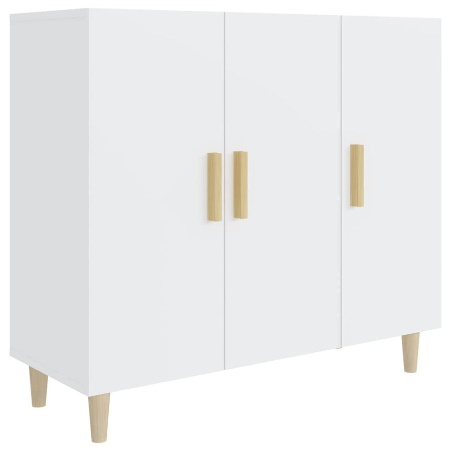 Dressoir 90X34X80 Cm Bewerkt Hout Wit