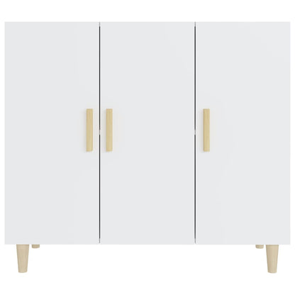 Dressoir 90X34X80 Cm Bewerkt Hout Wit