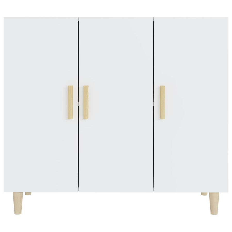 Dressoir 90X34X80 Cm Bewerkt Hout Wit